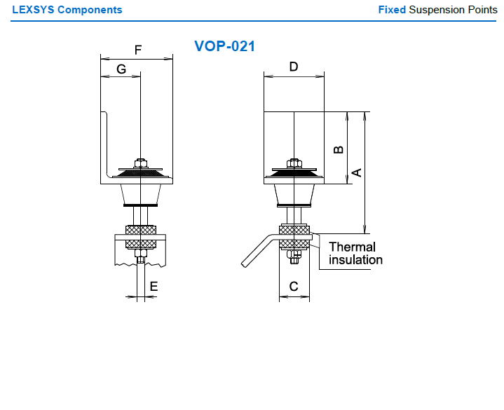 Fixed suspension points VOP -21