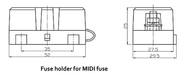 Fuse holder for MIDI-fuse